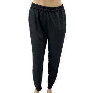 Marine Layer Re-Spun Allison Curved Hem Elastic Waist Pants Women Black Medium